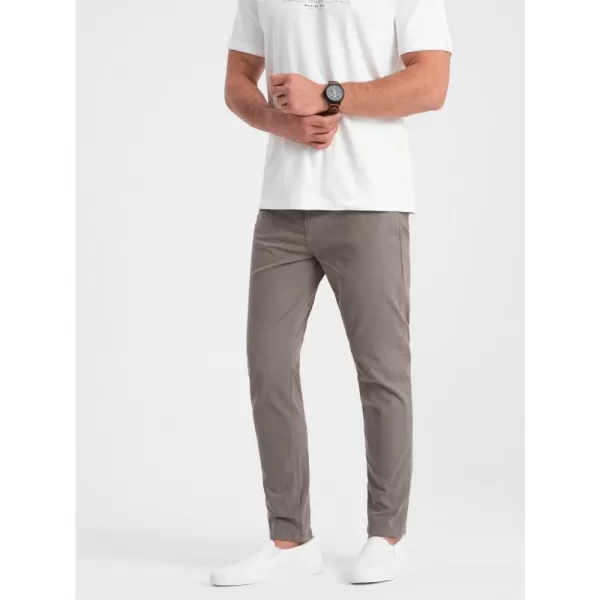  Pánské kalhoty OMBRE OM-PACP-0151 DARK BEIGE 