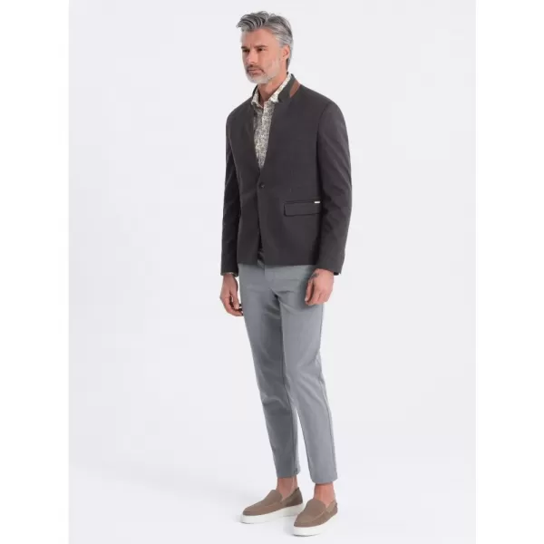  Pánské sako OMBRE OM-BLZB-0131 BLACK MELANGE 