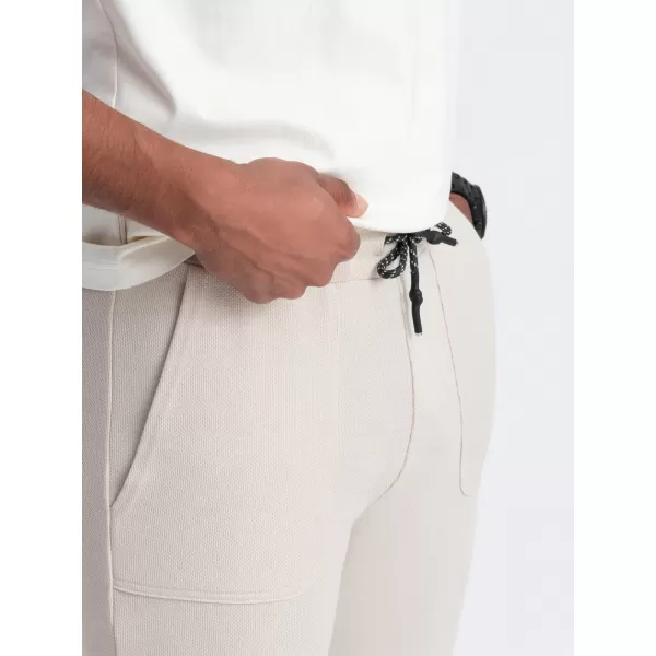  Pánské tepláky OMBRE OM-PASK-0211 LIGHT BEIGE 