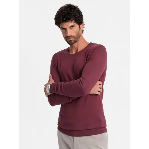  Pánský svetr OMBRE OM-SWBS-0106 BURGUNDY 