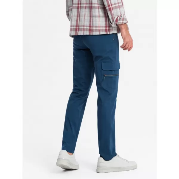  Pánské kalhoty OMBRE OM-PACG-0204 DARK BLUE 