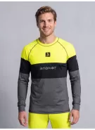 Pánské funkční termo triko s dlouhým rukávem premium ALTISPORT VOJ/ALM051TER01 NEON YELLOW/ŠEDÁ