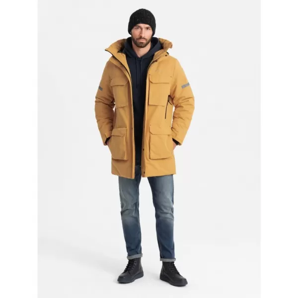 Pánská bunda OMBRE OM-JALJ-0169 YELLOW 