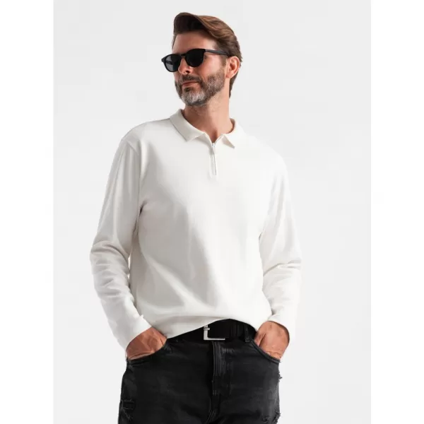  Pánské triko OMBRE OM-POLS-0130 WHITE 