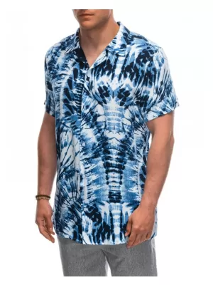 Pánská košile OMBRE OM-SHPS-0113 WHITE/NAVY