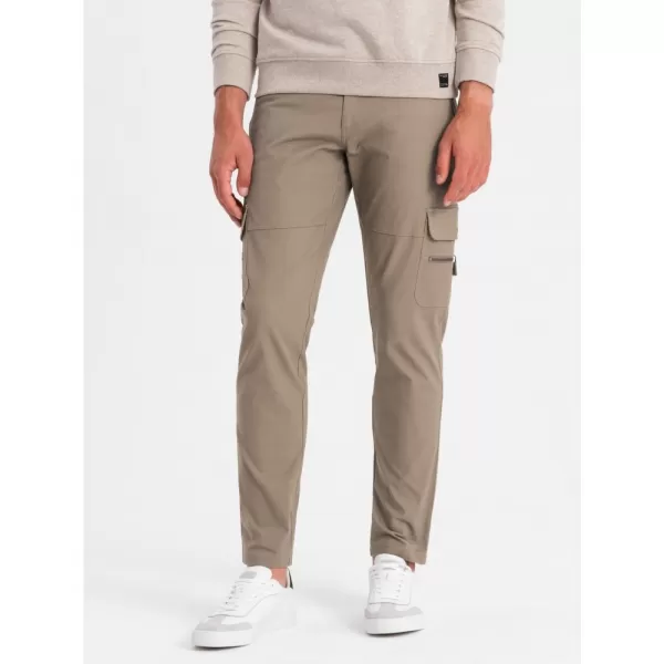  Pánské kalhoty OMBRE OM-PACG-0204 KHAKI 