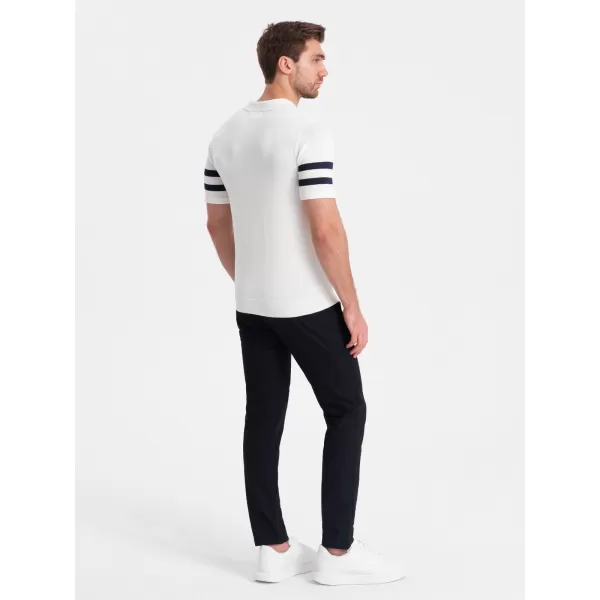  Pánské triko s límečkem OMBRE OM-POSS-0118 WHITE 
