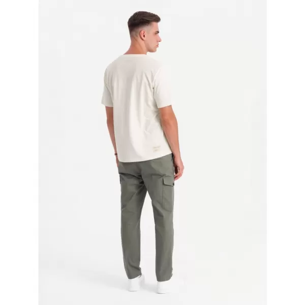  Pánské triko OMBRE OM-TSCT-0171 WHITE 