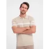 Pánské triko s límečkem OMBRE OM-POSS-0118 BEIGE