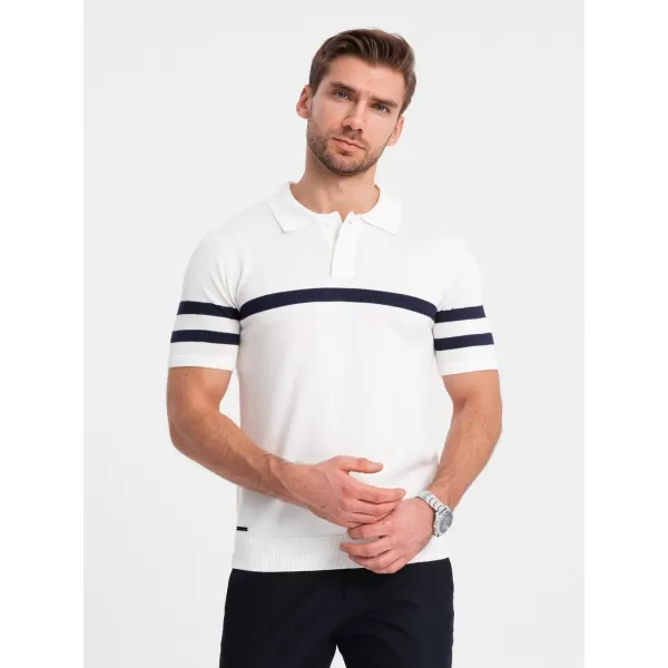  Pánské triko s límečkem OMBRE OM-POSS-0118 WHITE 