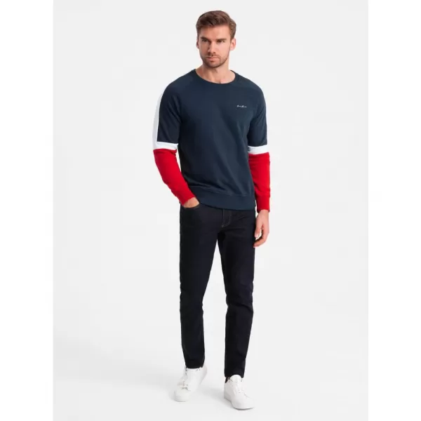  Pánská mikina OMBRE OM-SSNZ-22FW-003 NAVY BLUE 