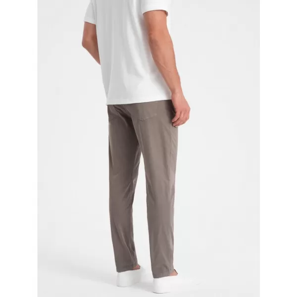 Pánské kalhoty OMBRE OM-PACP-0151 DARK BEIGE 