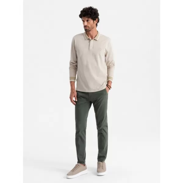  Pánské triko OMBRE OM-POLS-0129 SAND 