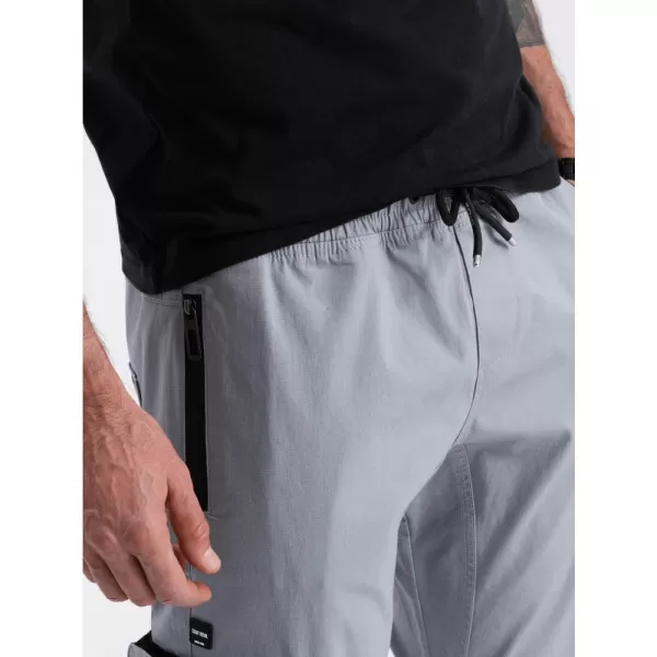  Pánské kalhoty OMBRE OM-PAJO-0135 LIGHT GREY 