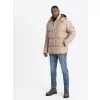 Pánská zimní bunda OMBRE OM-JAHP-0205 BEIGE