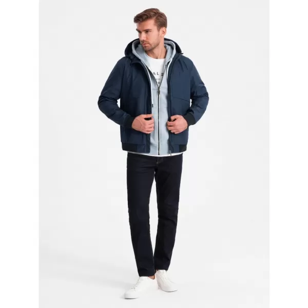  Pánská bunda OMBRE OM-JANP-0149 NAVY BLUE 