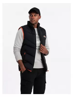 Pánská vesta OMBRE OM-JAVJ-0210 BLACK