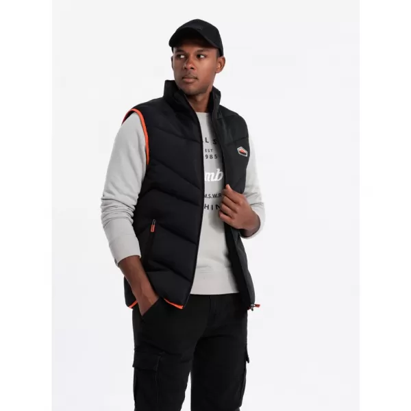  Pánská vesta OMBRE OM-JAVJ-0210 BLACK 