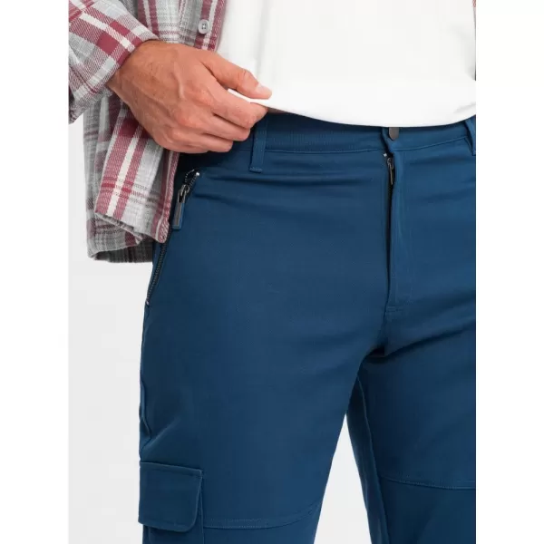  Pánské kalhoty OMBRE OM-PACG-0204 DARK BLUE 