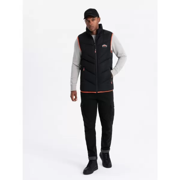  Pánská vesta OMBRE OM-JAVJ-0210 BLACK 