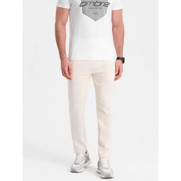  Pánské tepláky OMBRE OM-PABS-0206 CREAM 