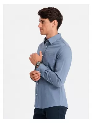 Pánská košile OMBRE OM-SHCS-0174 BLUE