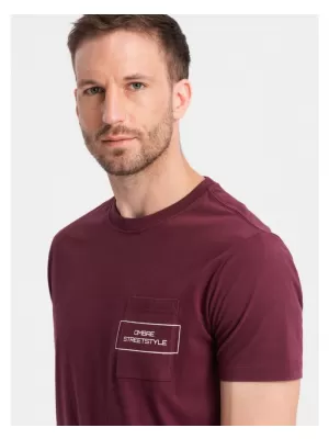 Pánské triko OMBRE OM-TSCT-0108 MAROON