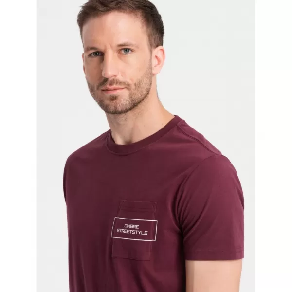  Pánské triko OMBRE OM-TSCT-0108 MAROON 