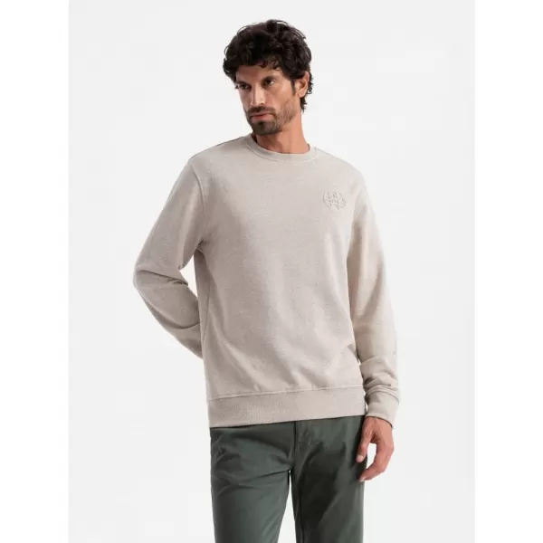  Pánská mikina OMBRE OM-SSNZ-0163 BEIGE 