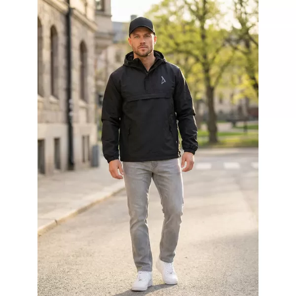  Pánská větrová bunda přes hlavu ALTISPORT BYB/ALM002B3162 ČERNÁ 