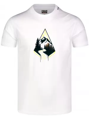 Pánské bavlněné tričko NORDBLANC ARROWHEAD NBFMT8140 BÍLÁ