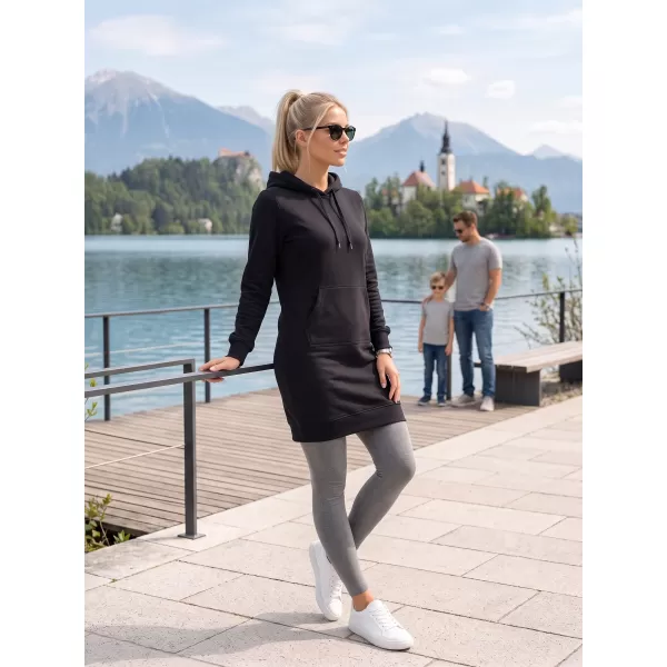  Dámská prodloužená mikina ALTISPORT NoPrint NP/ALW914 ČERNÁ 