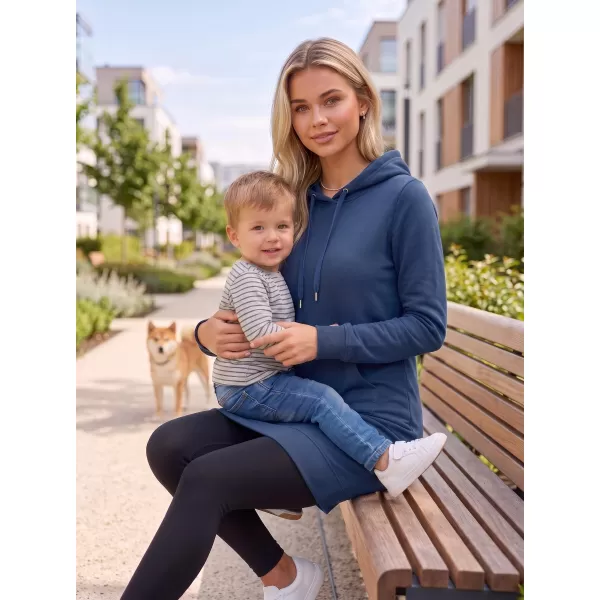  Dámská prodloužená mikina ALTISPORT NoPrint NP/ALW914 PŮLNOČNÍ MODRÁ 