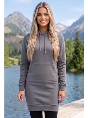 Dámská prodloužená mikina ALTISPORT NoPrint NP/ALW914 OCELOVĚ ŠEDÁ