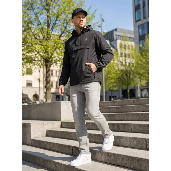  Pánská větrová bunda přes hlavu ALTISPORT BYB/ALM002B3162 ČERNÁ 