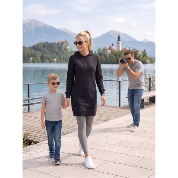  Dámská prodloužená mikina ALTISPORT NoPrint NP/ALW914 ČERNÁ 
