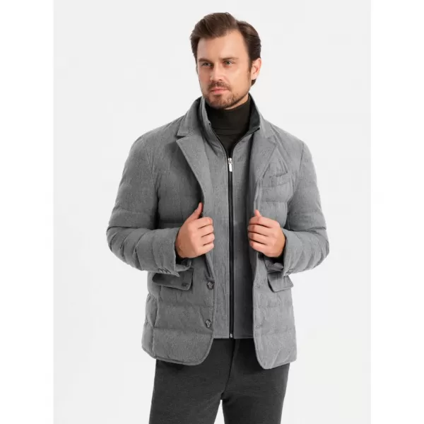  Pánská bunda OMBRE OM-JALP-0170 GREY 