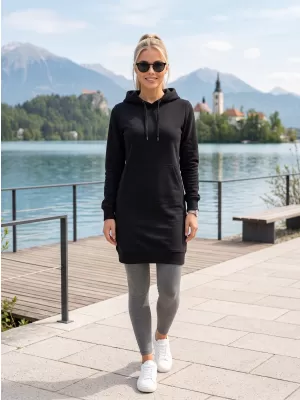 Dámská prodloužená mikina ALTISPORT NoPrint NP/ALW914 ČERNÁ