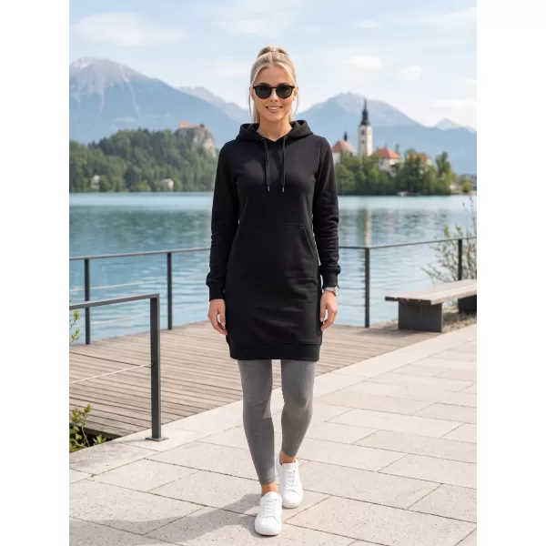  Dámská prodloužená mikina ALTISPORT NoPrint NP/ALW914 ČERNÁ 