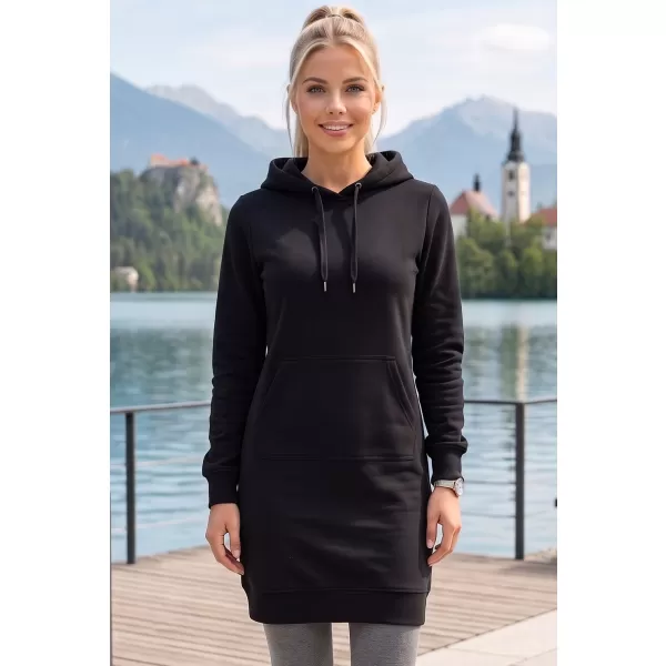 Dámská prodloužená mikina ALTISPORT NoPrint NP/ALW914 ČERNÁ 