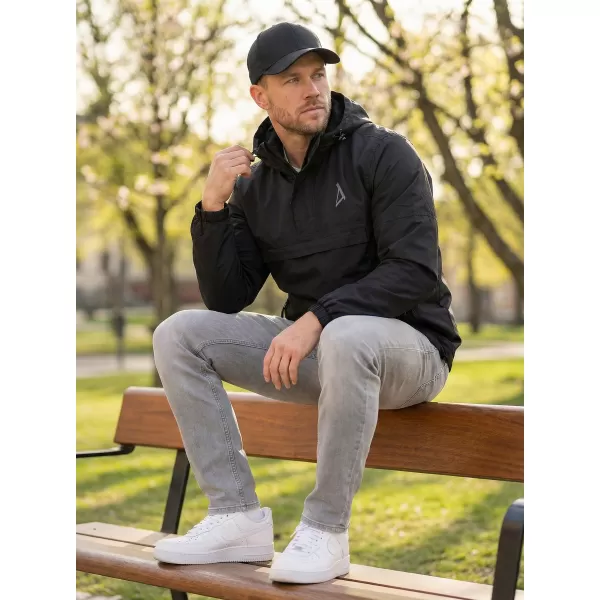  Pánská větrová bunda přes hlavu ALTISPORT BYB/ALM002B3162 ČERNÁ 