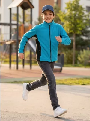 Dětská fleece mikina ALTISPORT NoPrint NP/ALK925 TYRKYSOVÁ
