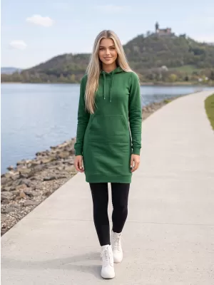 Dámská prodloužená mikina ALTISPORT NoPrint NP/ALW914 LAHVOVĚ ZELENÁ