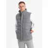 Pánská vesta OMBRE OM-JAVJ-0200 GREY MELANGE