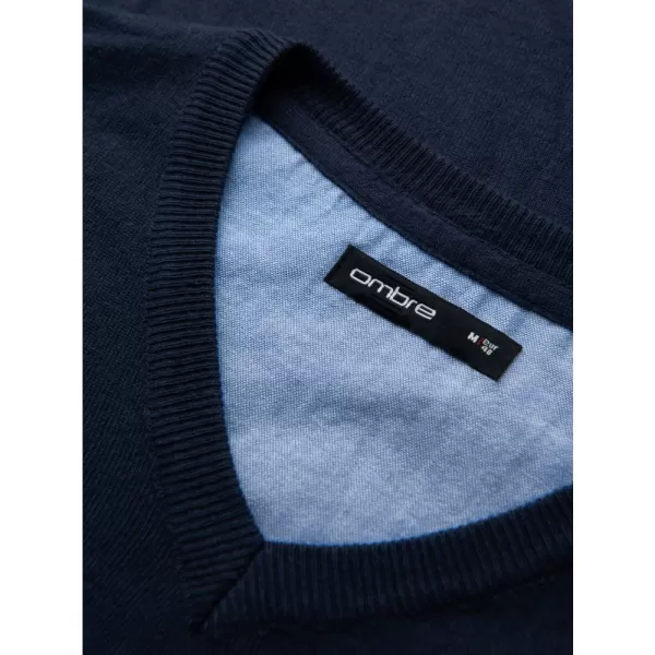  Pánský svetr OMBRE OM-SWBS-0107 NAVY BLUE 