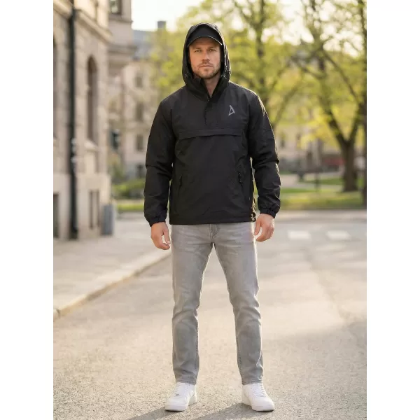  Pánská větrová bunda přes hlavu ALTISPORT BYB/ALM002B3162 ČERNÁ 