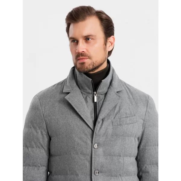  Pánská bunda OMBRE OM-JALP-0170 GREY 