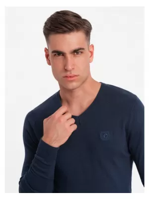Pánský svetr OMBRE OM-SWBS-0107 NAVY BLUE