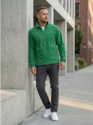 Pánská fleece mikina ALTISPORT NoPrint NP/ALM105 STŘEDNĚ ZELENÁ