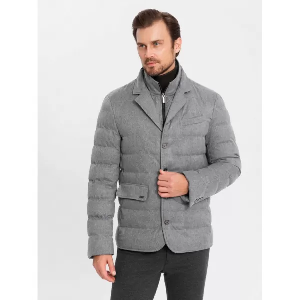  Pánská bunda OMBRE OM-JALP-0170 GREY 